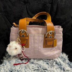 Coach Pink and Tan Satchel